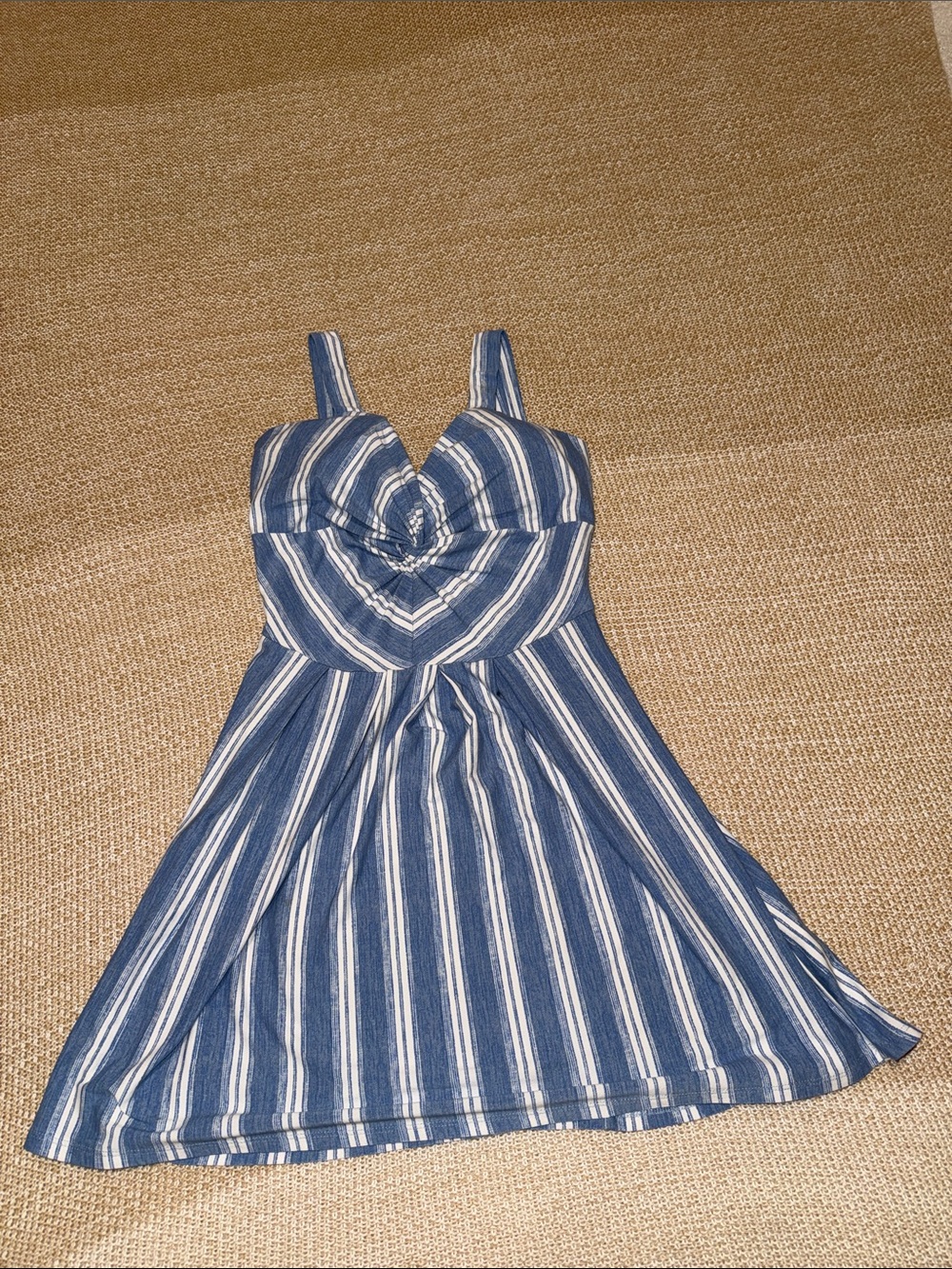 Derek Heart Navy and White Striped Sundress
